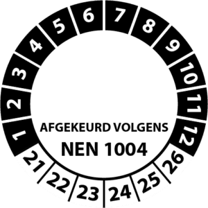 Sticker afgekeurd volgens NEN 1004