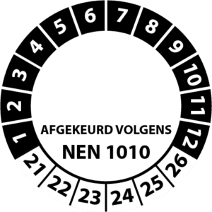 Sticker afgekeurd volgens NEN 1010
