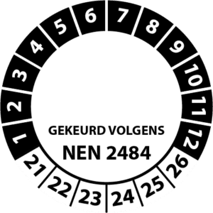 Sticker gekeurd volgens NEN 2484