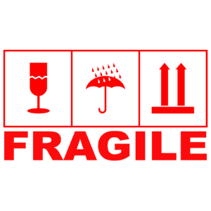 Fragile sticker iconen