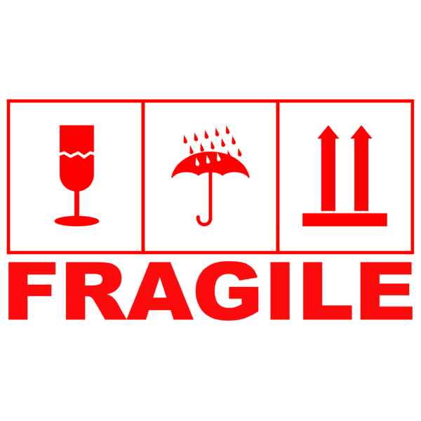 Fragile sticker iconen